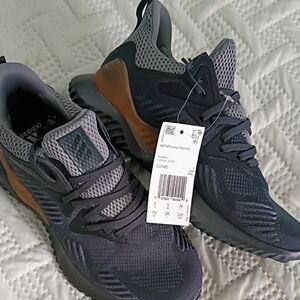 Adidas Boys  Charcoal and Tangerine Athletic Shoes